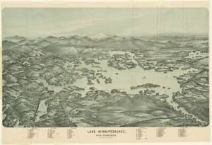 Poster - Lake Winnipesaukee Vintage Pictorial Map (1903) Reproduction, 4 Sizes