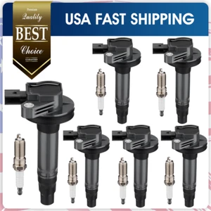 Set of 6 Ignition Coil & Iridium Spark Plug for Ford Lincoln 3.5L 3.7L V6 (UF553 - Picture 1 of 11