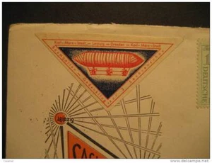 Germany Grüna 1959 Vignette Poster Stamp Label Zeppelin Zeppelins Dirigeable Mon - Picture 1 of 1