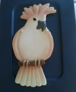 Cockatoo Lovers Ceramic Key Holder Wall Organizer Artisan Hand Made 17" X 8.5" - Picture 1 of 7