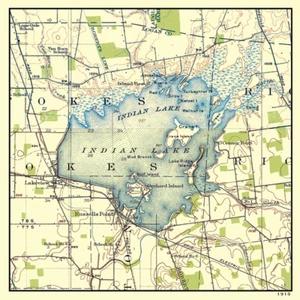 1915 Karte von Indian Lake Logan County Ohio - Bild 1 von 3