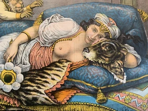 Portrait Nu Ottomane Sultan Pacha Reine Turquie Singe Russie ORIENTALISME HAREM - Foto 1 di 20