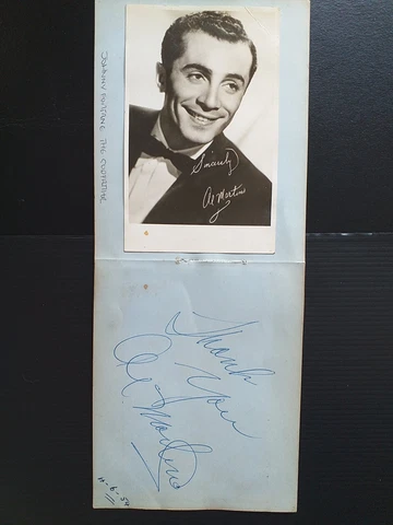 AL MARTINO VINTAGE signed page from auto book 1954 JOHNNY FONTANE in GODFATHER Cover