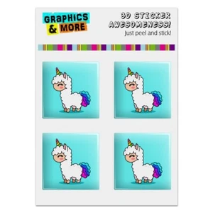 Süßes Kawaii Regenbogen Lama Einhorn Computer Gehäuse Modding Abzeichen Aufkleber Set - Bild 1 von 3