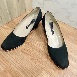Scarpe decolte donna zeppa EU taglia 40,5 nere scamosciate tacco 2" - Foto 1 di 16