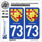 2 Stickers autocollant plaque immatriculation auto : 73 Val-d'Isère - Armoiries