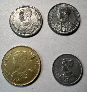 4 Thailand 1946 -1957 25 Satang Coins - Picture 1 of 10