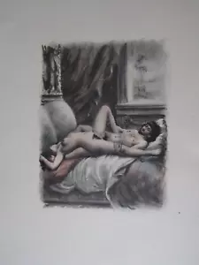 Paul Emile Bécat / Curiosa / Gravure érotique / 20X14cm / Couleur - Foto 1 di 2