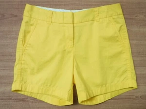 J.Crew Yellow Chino Broken-In Flat Front Low Rise Shorts ~Women 0~  - Picture 1 of 6
