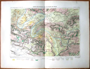 Mapa Reclus 1877 MAPA GEOLÓGICO DEL ÁREA DE PARÍS, #9 - Imagen 1 de 1