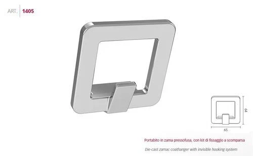 Portabito appendino appendi abito da muro gancio 1405 CR in metallo cromo lucido - Immagine 1 di 1