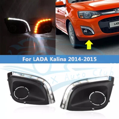 Luces de circulación diurna LED DRL para LADA Kalina 2014-15 reemplazar parachoques o Foto 1 de 4
