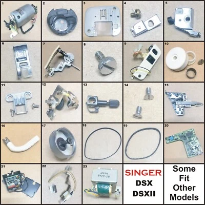 Piezas originales SINGER DSX y DSXII en buen estado algunas piezas se ajustan a otros modelos Foto 1 de 4