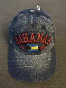 Bahamas Hat OSFM Adjustable Blue color denim design Islands Ships Free - Picture 1 of 13