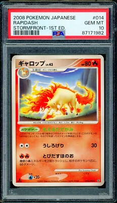 Pokemon Japanese Rapidash Rare Stormfront 1st Ed. 014/092 PSA 10 GEM MINT - Image 1 of 2