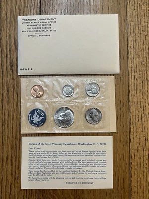 1965 First Special Mint Set Issued by Treasury Dept US Assay Office w/ Envelope - Image 1 of 4
