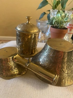 Juego de 3 de latón vintage indio años 60 Foto 1 de 4