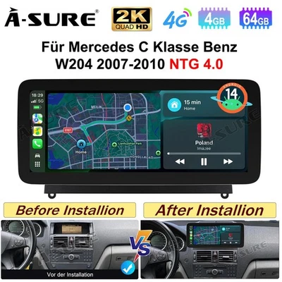 4+64GB Android 15 Autoradio Carplay Für Mercedes Benz C Klasse W204 S204 NTG 4.0 - Bild 1 von 4