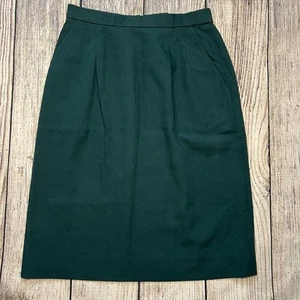 Vintage 80er Prestige grün Plissee Wollmischung Midirock Damengröße 10 Taschen - Bild 1 von 9