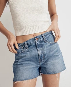Madewell Relaxed Denim Shorts Blue Jeans Damen Gr. 32 Raw Hem Neu Mit Etikett - Bild 1 von 7