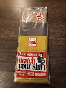 Pack de 3 pañuelos vintage Fruit of the Loom para hombre "Combina con tu camisa" nuevos - Imagen 1 de 10