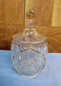 Vintage Mid Century Etched Glass Candy Dish 7 Inch Tall w/ Lid - Picture 1 of 7