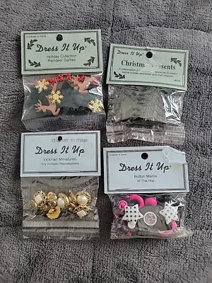 Dress It Up~Vacaciones/Miniaturas victorianas/En el salto~Botones. Lote de 4. Nuevo.  Foto 1 de 4