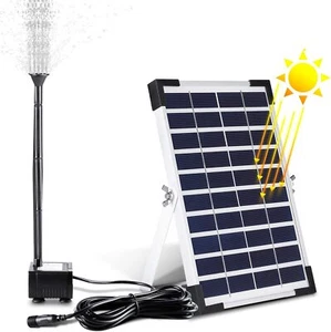 500L/H Solar Springbrunnen Pumpe Teichpumpe Wasserspiel Fontäne Solarpumpe Set - Afbeelding 1 van 11