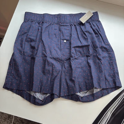 J Crew Mens Boxers Size Small Navy Blue Red Diamonds - Image 1 of 4