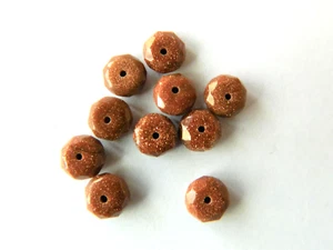 Goldstone, Sparkly Faceted 8mm x 4mm Approx Rondelles - Picture 1 of 1