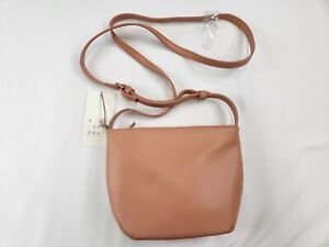 A New Day Womens Solid Peach Pink Small Handbag Purse w/ Adjustable Strap CUTE