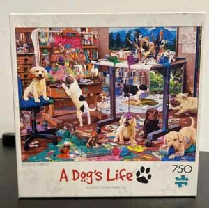 Rompecabezas Buffalo Games Dog's Days: Painting Puppies 750 piezas - Imagen 1 de 5
