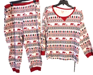 WONDERSHOP Fair Isle 4X Pajama Set 100% Cotton Knit, Rib-Knit Cuffs, very good - Picture 1 of 4