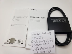 New Samsung S21 5G Quick User Guide Manual And Warranty SM-G991B/DS USB LEAD - Photo 1/5
