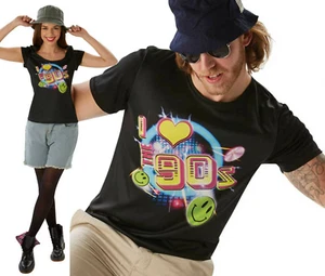 I Love 90s 90's T-Shirt Costume T-Shirt Rave Disco Mens Ladies - Picture 1 of 7