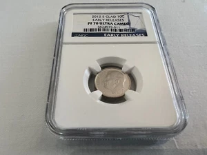 2012-S CLAD ROOSEVELT DIME EARLY RELEASE NGC PF70 U.C. "BLUE LABEL" "TOP POP" - Picture 1 of 4
