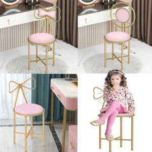 1/2x Pink Velvet Vanity Stool Dressing Table Chair Bedroom Soft Padded Gold Legs - Picture 1 of 18