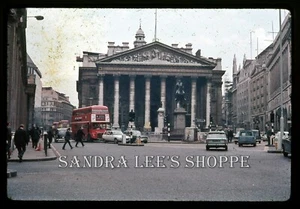 1970s Slide England London Old Royal Stock Exchange Double Decker Bus Cars #7254 - Picture 1 of 1