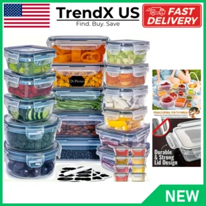 48tlg Frischhaltedosen Set Weihnachtsgeschenk 24 Behälter + 24 Schnappdeckel - Bild 1 von 6
