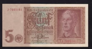GERMANY --- 5 REICHSMARK 1939 --- VF+ ---- VERY NICE ----- - Picture 1 of 2