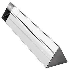 8 Inch Optical Glass Triangular Prism for Teaching Light Spectrum Physics and Ph - Picture 1 of 12