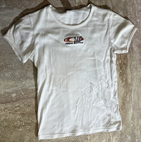 Vintage Womens NASCAR Shirt White Greg Biffle Size Large Cover