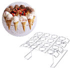  16-Cavity Stainless Steel Ice Cream Cone Holder Foldable Dessert Display Stand