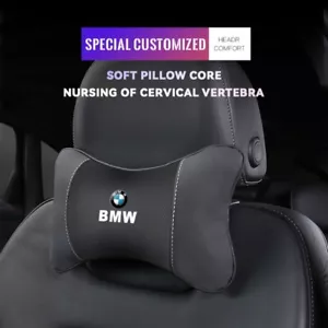 Cuscino poggiatesta per auto in pelle logo BMW / M - Diversi Colori - Picture 1 of 16