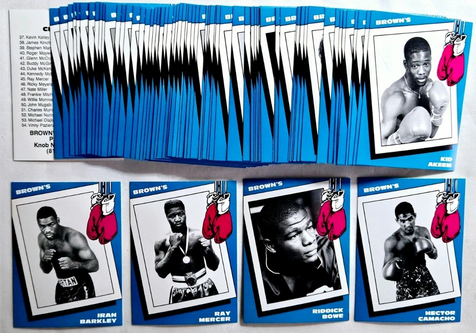 1990 Brown's Boxing Complete (72) Card Set Riddick Bowe & Hector Camacho Rookie - Image 1 of 3