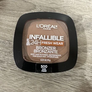 L'Oreal Paris Infallible 24 ore Fresh Wear Soft Matte Bronzer 500 scuro ~ nuovo - Foto 1 di 2