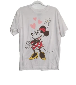 Disney Minnie Mouse White T-Shirt Size L Red Polka Dot Skirt & Yellow Shoes - Picture 1 of 8