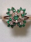 Vintage14kt  yellowGold Emerald & Diamonds Ladies Ring 1.00ct