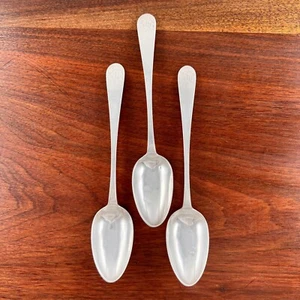 3 JOSEPH DUBOIS MÜNZE SILBER DESSERT LÖFFEL KOLONIALSTIL NYC 1790er MONOGRAMM SMB - Bild 1 von 4