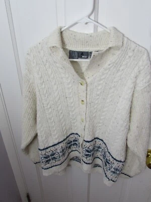 Cárdigan tejido con cable Liz Wear GRANDE suéter con botones chaqueta de invierno floral para mujer Foto 1 de 4